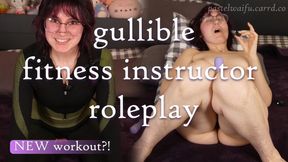 gullible fitness instructor tries new workout, orgasms for the first time roleplay