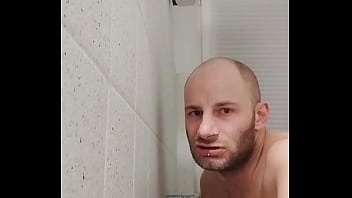 Gay under the Shower With a Dildo