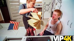 TUTOR4K  Clever student learns how to make the English tutor enjoy intimacy