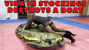 DOMINA VIKA IN STOCKINGS DESTROYS A BOAT 4K full video 10 min