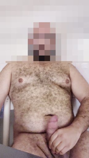 Horny Bear Cub Jerks off Thick Uncut Cock and Shoots a Huge Load