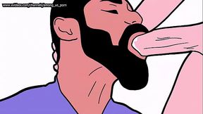 bearded straight guy sucks gay dick for money