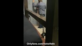 Cuckold watches Hotwife with bull from under the caged bed. Is let out only for sloppy seconds