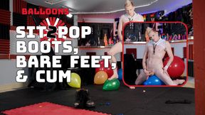 Liam Idols Balloon Sit2Pop: Boots, Bare Feet & Cum