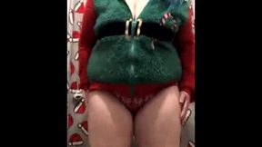 Santa's Sluttiest elf - big boob teasing, flashing, bouncing.