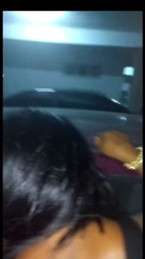 Sex in a shopping center parking lot. Tinder date. Real amateur.