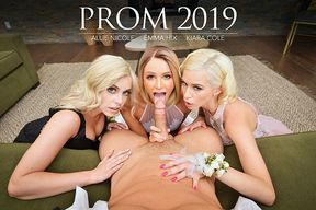 Allie Nicole, Emma Hix, & Kiara Cole fuck date before Prom