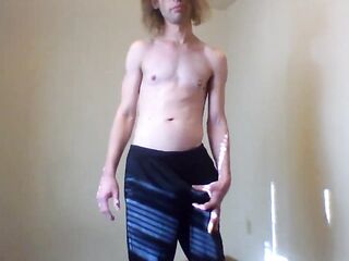 MTF Topless Aroused in Track Panties; Armpit Sniffing and Nipp Teasing