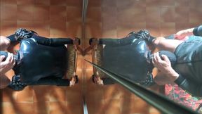 Milf chairtied, throatfucked with ring gag and throatpie