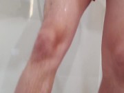Pee desperation moaning and wetting briefs with a boner