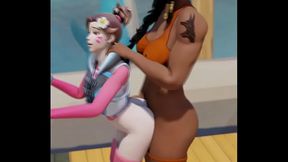 Pharah has some fun with Dva on the pier by CiC SFM with Kumbomb as Dva and Midnight Datura as Pharah