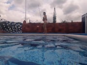 With a CUTE BIKINI I DIVE into the POOL | kelly compulsive