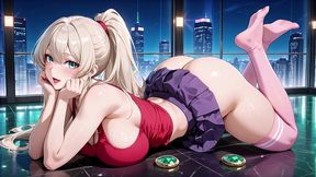 ai · platinum blonde in soaked red top gets taken until she trembles and cumse