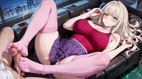 ai · platinum blonde in soaked red top gets taken until she trembles and cumse