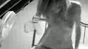 Skinny and sexy American girflriend on the black and white homemade porn vid