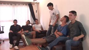Gay orgy with perfect cum in mouth