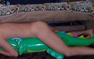 Big inflatable alligator humping cum