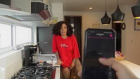 I Make Breakfast To My Roommate And End Up Excited In The Kitchen
