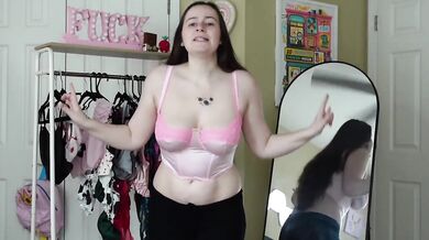 Skims try on haul destroyed big natural tits brunette amateur gushing lingerie dresses catstaxy