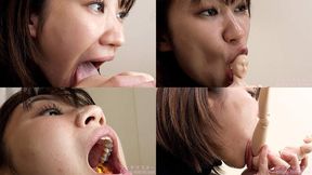 [Premium Edition]Momo Minami - Showing inside cute girl's mouth, chewing gummy candys, sucking fingers, licking and sucking human doll, and chewing dried sardines mout-128-PREMIUM - 1080p