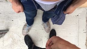 masturbation in public and nervous that someone might see us!