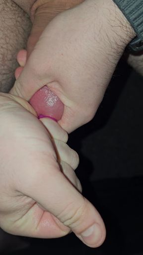 I push 3 different sized penis plugs into my urethra and let almost one disappear completely in my cock.   Clip 2