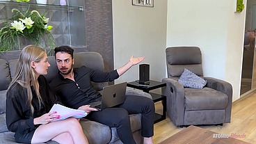 I Spy My Boyfriend Fucking His Slutty Colleague and I Join and Lick His Cum from Her Pussy
