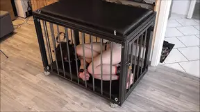 Slave Defenseless Used on a Steel Cage and Fucked