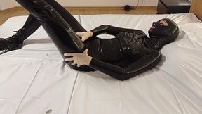 I'm Stroking Myself All Over in a Latex Catsuit with a Latex Mask, I Want to See You Cum! 3 Angle