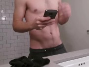 I caught my straight roommate jerking off in our bathroom