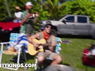 REALITY KINGS - Cheerleader Kait’s Rowdy Outdoor Party Turns Nasty With Snatch Play And Wild Riding