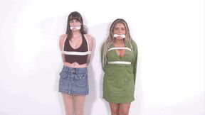 First Bound at Standing Attention and Later on the Floor, Cleave Gagged Vivianne Wears Socks and Lana Pantyhose! 1080p Version