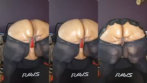 big ass huge thighs ssbbw bouncing on trampoline