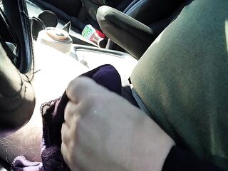 Cumming in allies pants whilst driving nearly caught