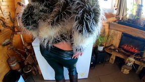 Deep throat, cum play and camel toe leather fur fetih preview