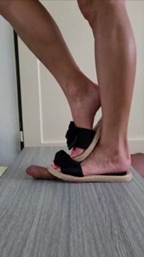 Barbie trample cock and ball on her slave's body in slippers No.72