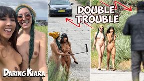 Public Nudity Dare Failed as Two Girls Abandon Clothing