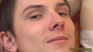 Thin boy wanking his wang