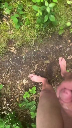 Epic moment from "Naked barefoot walk , jerk n cum"