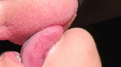 My horny roommate throatfucks me with her wet mouth milking eyes