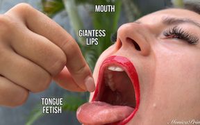 Giantess Lips, Mouth, Tongue Fetish 4K