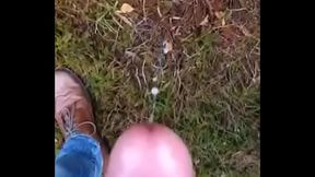 jerking his huge uncut dick and cumming/ lots of cum grunting _ moaning