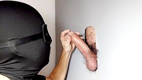 Male With Hairy Cock Returns To Gloryhole After Going Out Of Work Super Cumshot In The Mouth