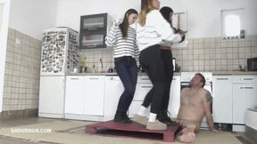 Mistresses party on the slave's groin wmv