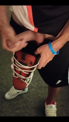 Took off His Chastity and Cum on Sneaker