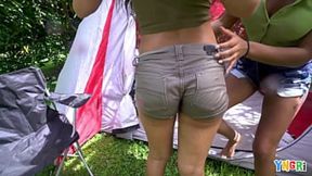YNGR - Young sluts get their holes pounded in a tent