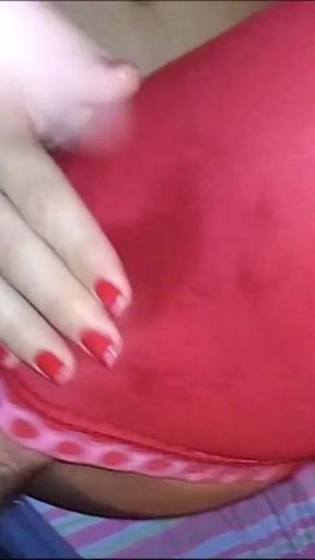 Encasement red nylon blowjob