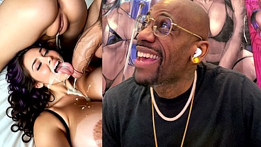 Big Breast Cum Slut Getting Cum Dripped In Her Whore Mouth From Tight Creampied Bald Pussy Lips While The Gooner Cock Is Still Leaking Cum, AI Generated