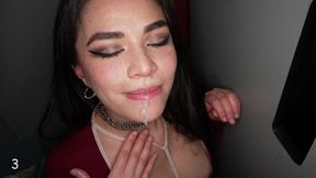 zdn-2 swallows several loads of cum and gets fucked by several guys in the theater room 1st visit