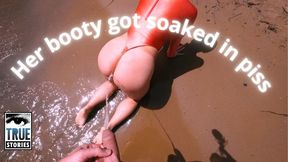 Piss on Model girl with Big ASS